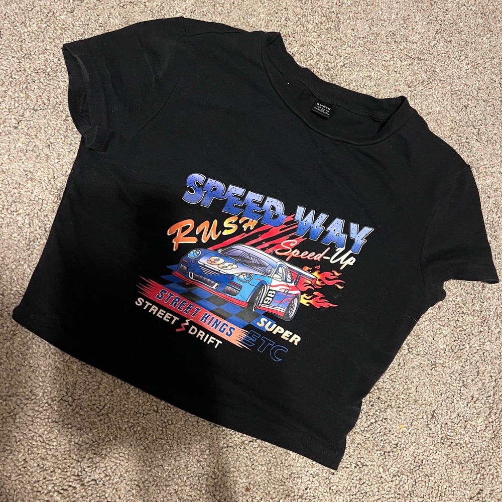Black Speedway Graphic Kids T-Shirt